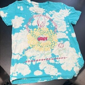 Obey Kids Turquoise and White Tie-Dye T-Shirt